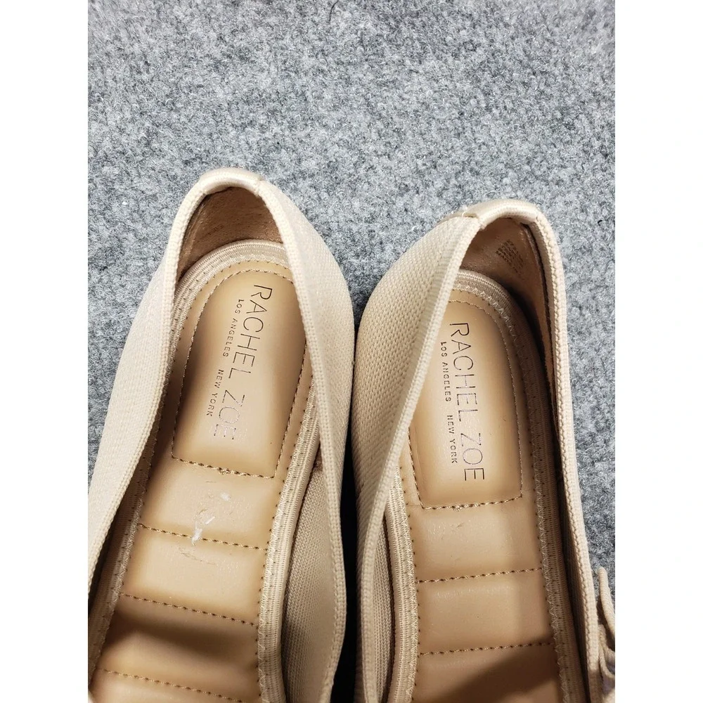 Rachel Zoe Women Mary Jane Ballet 10M Beige Adjustable Strap Flat Comfort Shoes